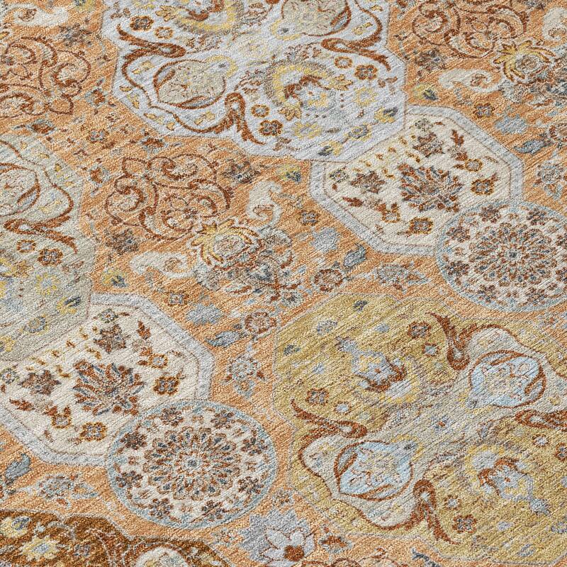 Machine Washable Indoor/ Outdoor Traditional Tracey Chantille Rug