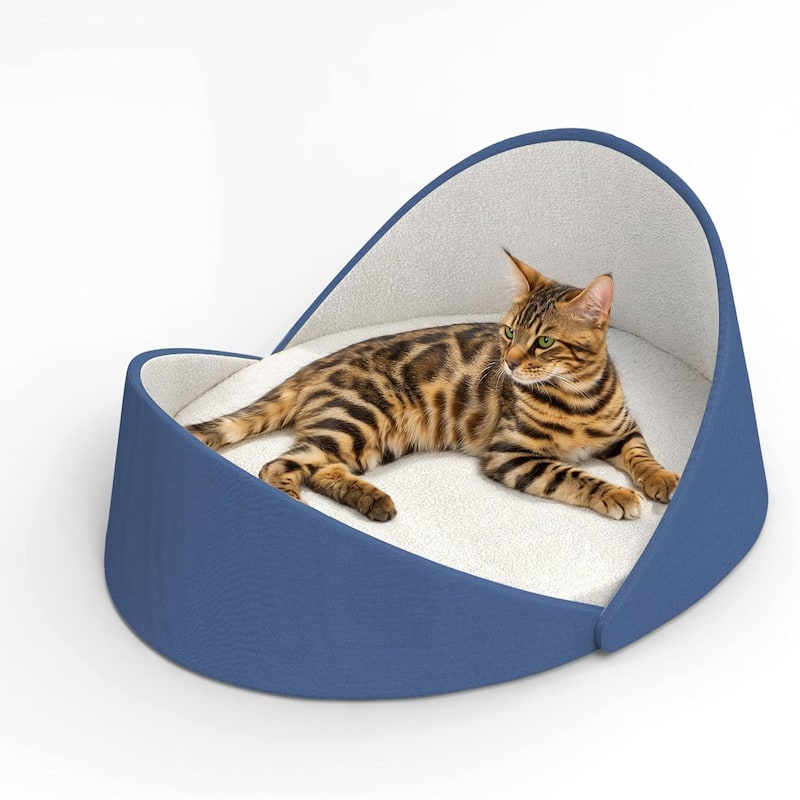 WOWMAX Large Cat Beds for 2 Cats Rest and Sleeping,30 x 25 Inch - N/A - Blue