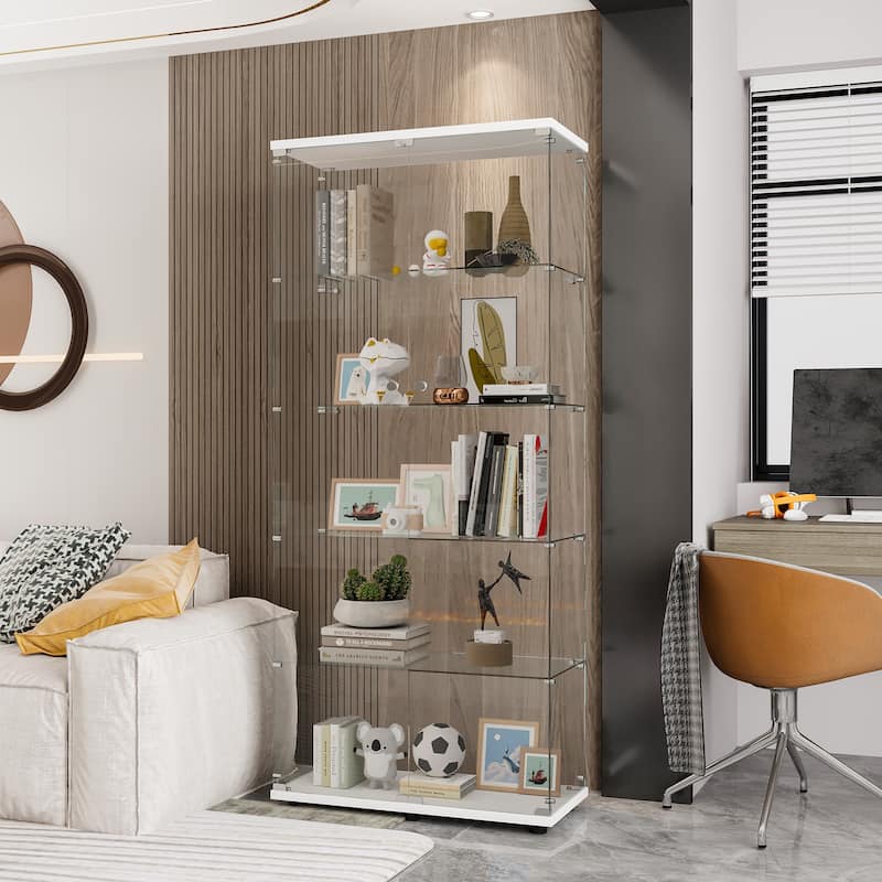 Glass Display with 5 Shelves Double Door Curio Bed Bath & Beyond 38950737