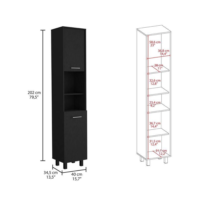 Hobart Pantry, Three Interior Shelves, Two Shelves, Two Cabinets