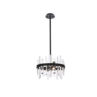 Elegant Lighting Serena 16 inch Crystal Round Pendant - Black - 16"Lx16 ...
