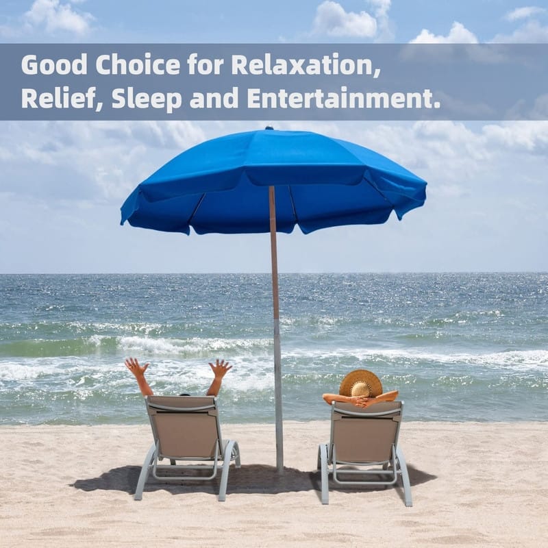 Domi Outdoor Living Aluminum Patio Chaise Lounge Set – Curved Design, Adjustable Positions, and Durable Construction - N/A