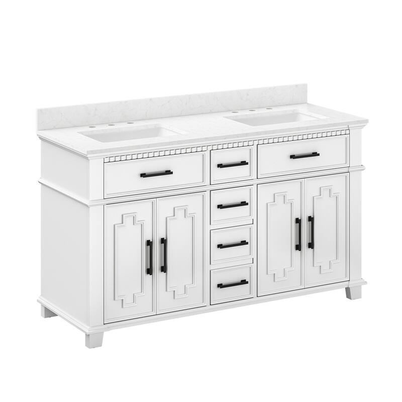36 Inch Bathroom Vanity with Sink, Soft-Close Sliding Drawers & Cabinet, Bathroom Vanity Cabinet Set in White
