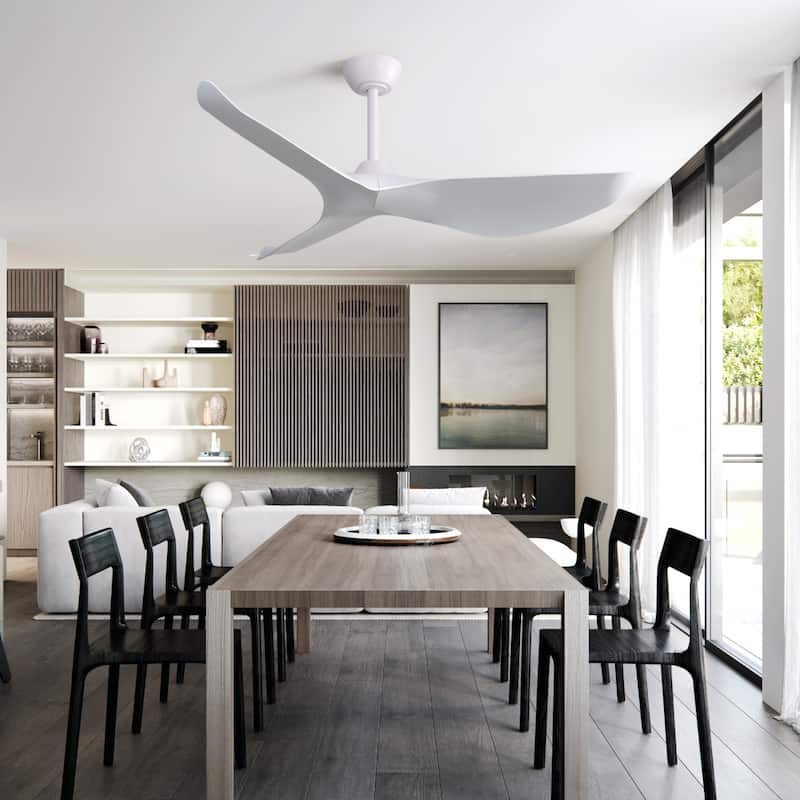 52 Inch Indoor Ceiling Fan With 6 Speed Remote - White