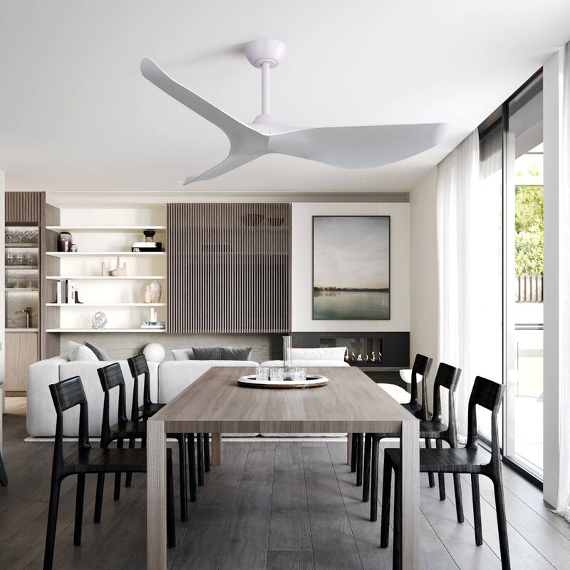 52 Inch Remote Ceiling Fan without Light with 3 Reversible Blades