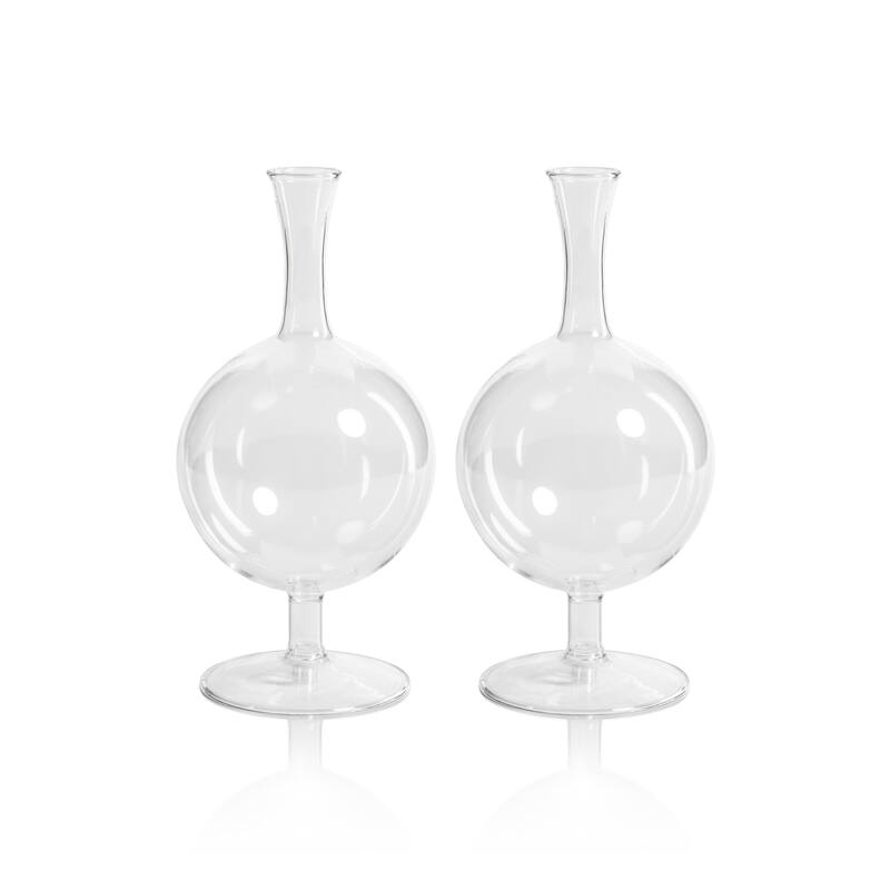 Lillee Glass Footed Vases, Set of 2