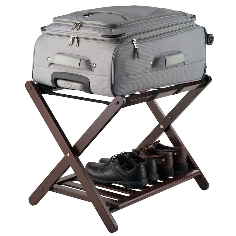 Brown Foldable Luggage Rack/Shelf for Home