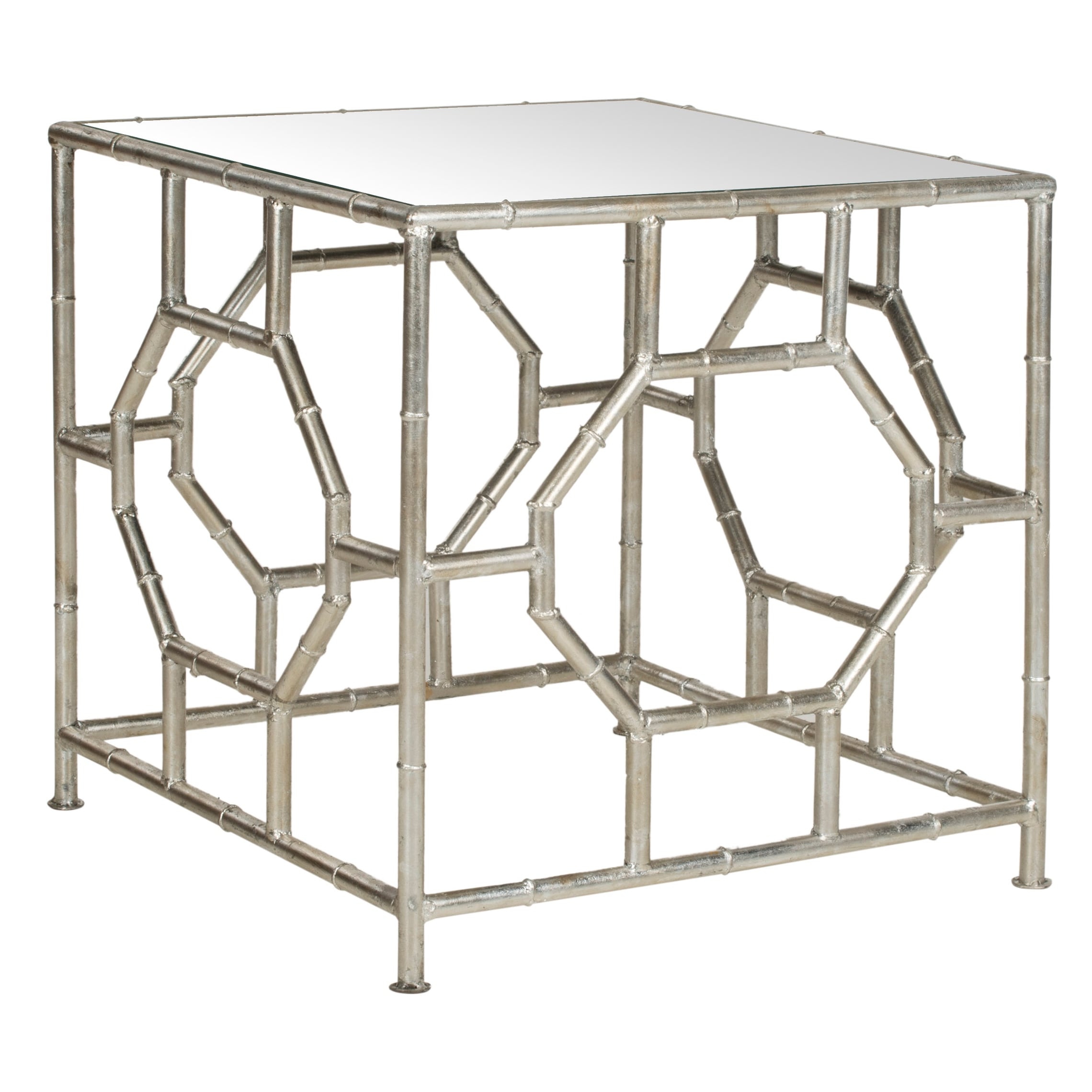 SAFAVIEH Treasures Rory Silver/ Mirror Top Accent Table 19
