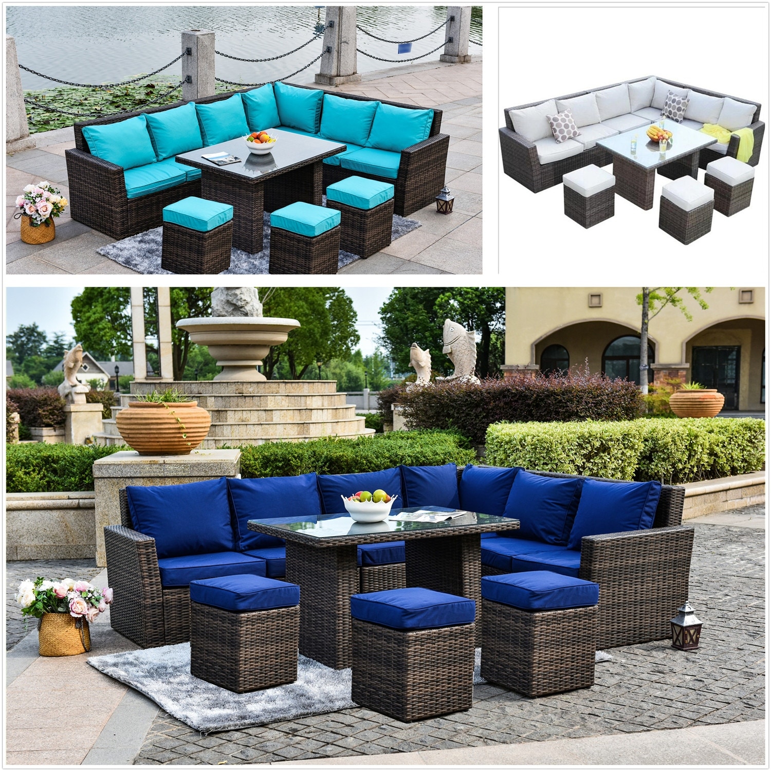 Shop Attach 3 Colors Cushion Cover Outdoor Patio Garden Furniture
