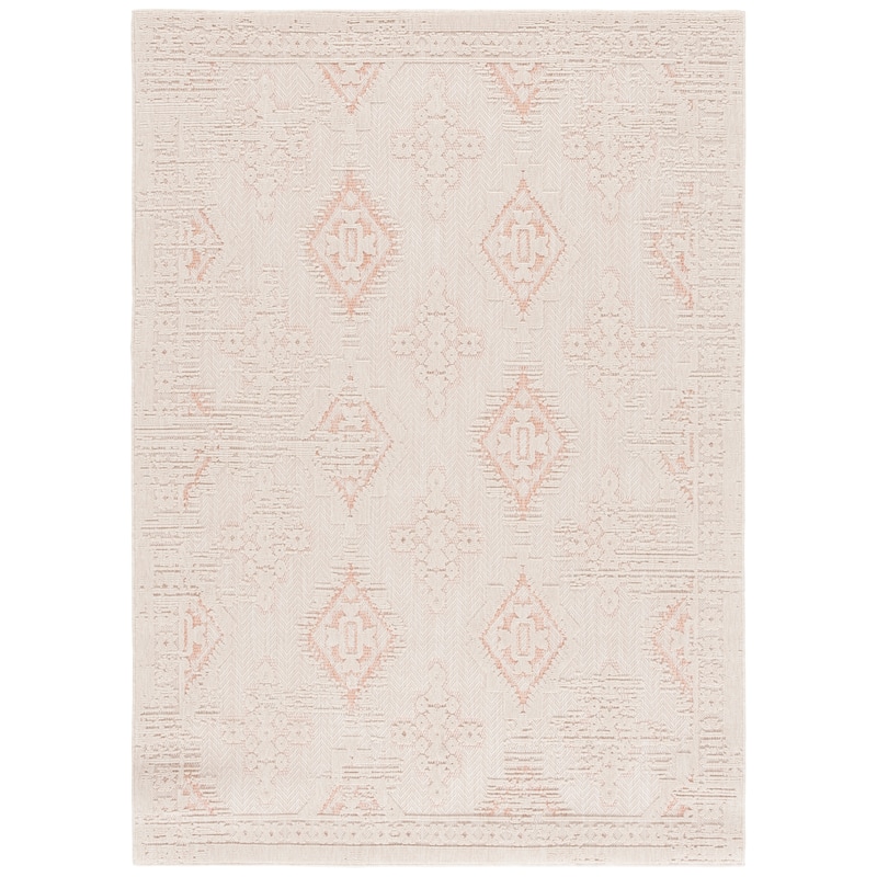 SAFAVIEH Milos Fulguta Indoor/Outdoor Rug - 5' x 7' - Ivory/Rust
