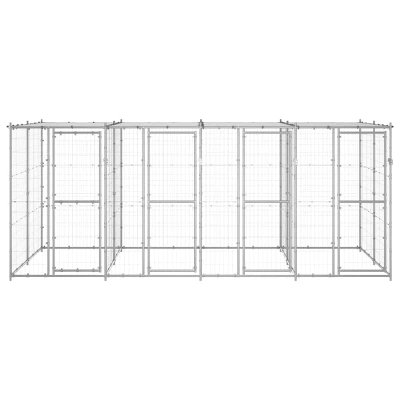 vidaXL Outdoor Dog Pen Pet Crate Kennel Cage Playpen House for Yard Steel