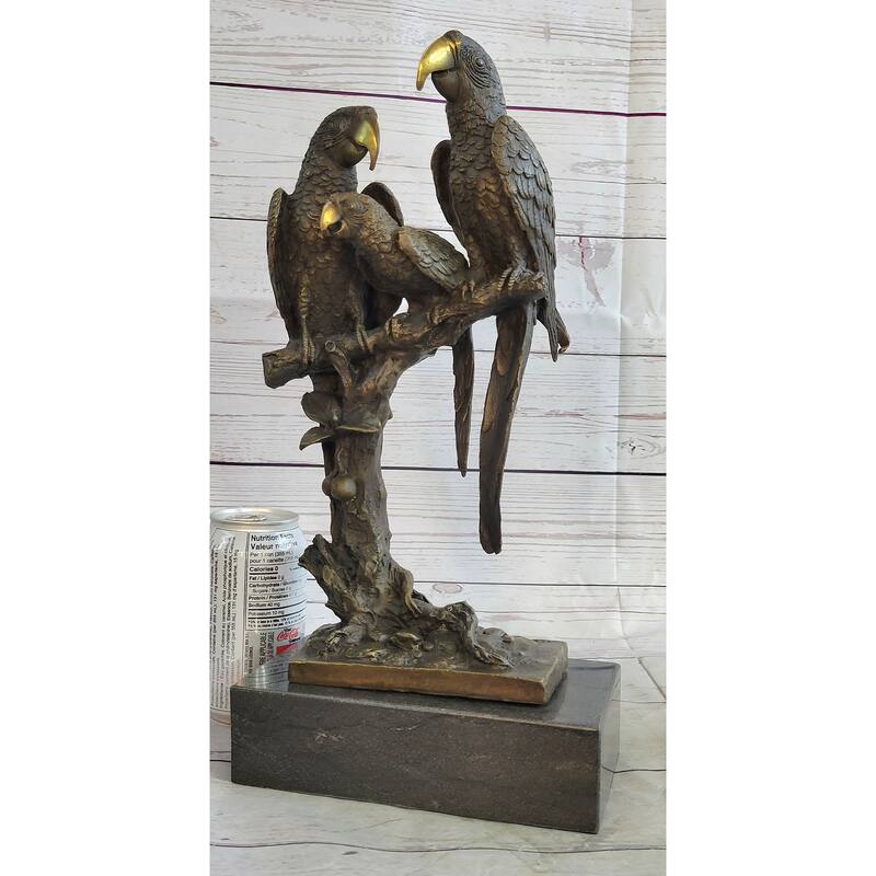 Collector Edition Signed Original Milo Three Brazilian Parrots Bronze Sculpture