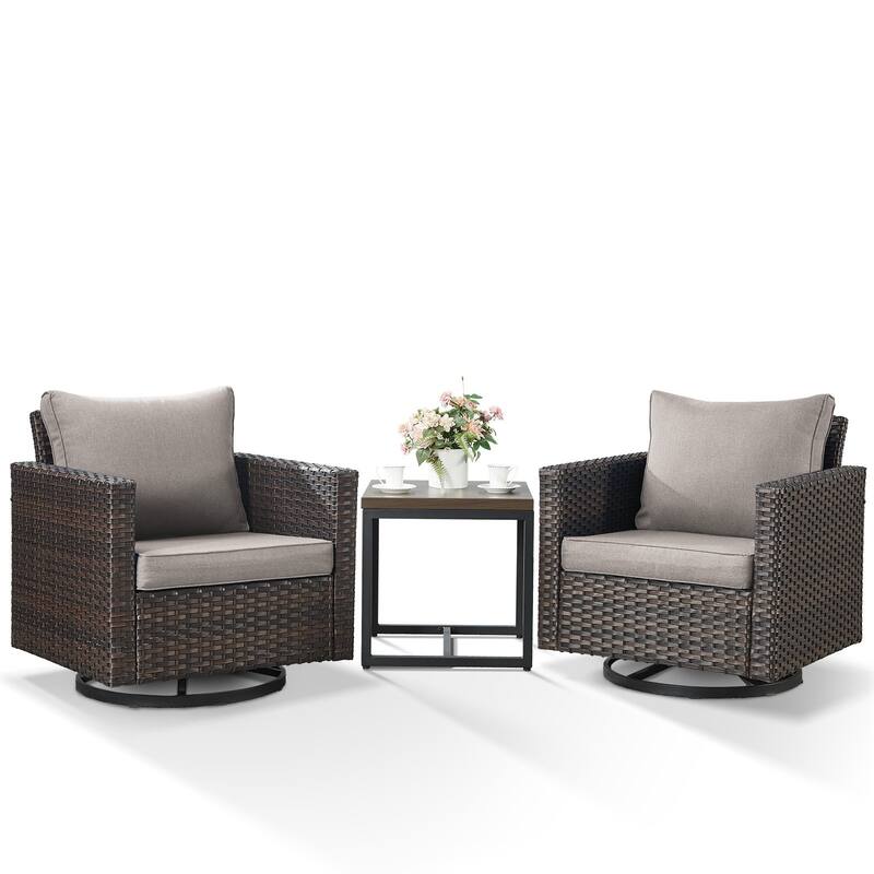 Outdoor Swivel Glider Chairs with Soft Cushion