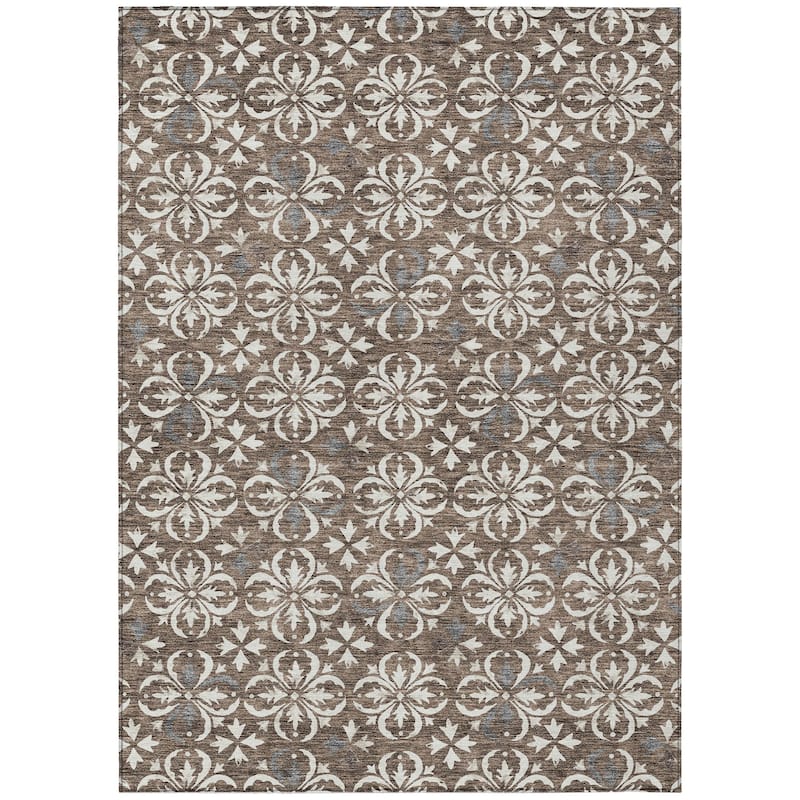 Machine Washable Indoor/ Outdoor Chantille Traditional Medallion Rug