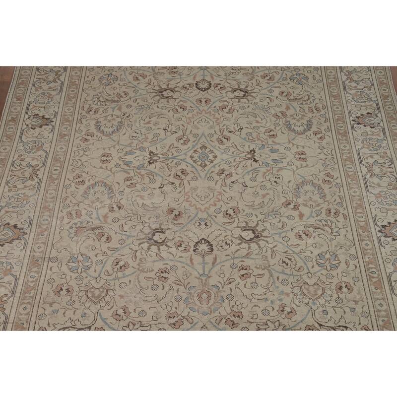 Floral Tabriz Persian Area Rug Traditional Handmade Wool Carpet - 8'0"x 10'7"