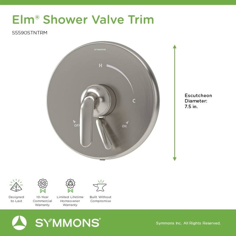 Symmons S5590TRM Elm Traditional Valve Trim Only with Single Lever
