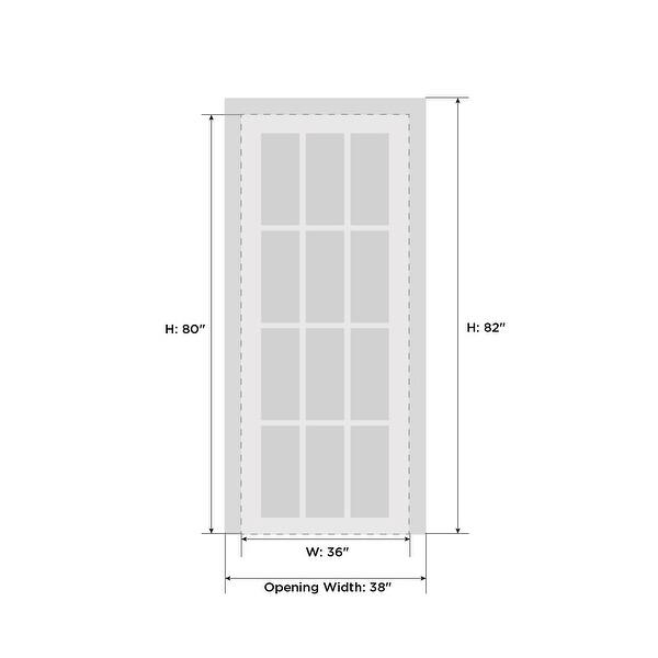 dimension image slide 16 of 22, Interior Solid French Door / Mela 0755 Painted White / Single Regular Panel Frame Handle / Bathroom Bedroom Modern Doors