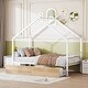 preview thumbnail 1 of 26, Twin Size Metal House Bed with Two Drawers and Roof for Kids, Boys and Girls, Bedroom Twin - White