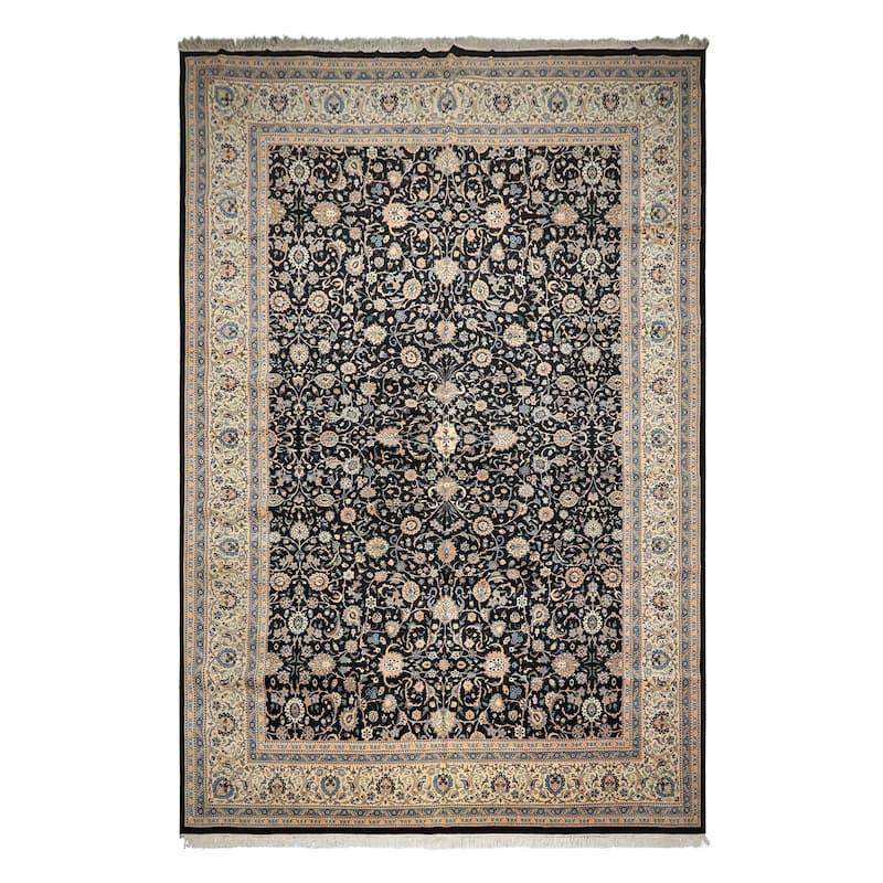 11'11''x18'6'' Hand Knotted Wool Black Pak Perzian 300 KPSI Rug - 11' 11'' x 18' 6''