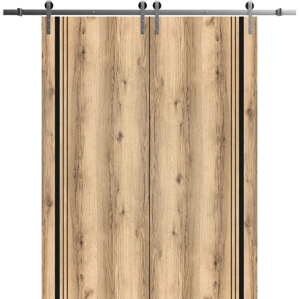 Sturdy Double Barn Door 36 x 80 with Planum 0011 Oak with 13FT