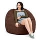 preview thumbnail 30 of 38, Jaxx 4 Foot Saxx Large Bean Bag Chair and Lounger for Teens and Adults - Microsuede Chocolate
