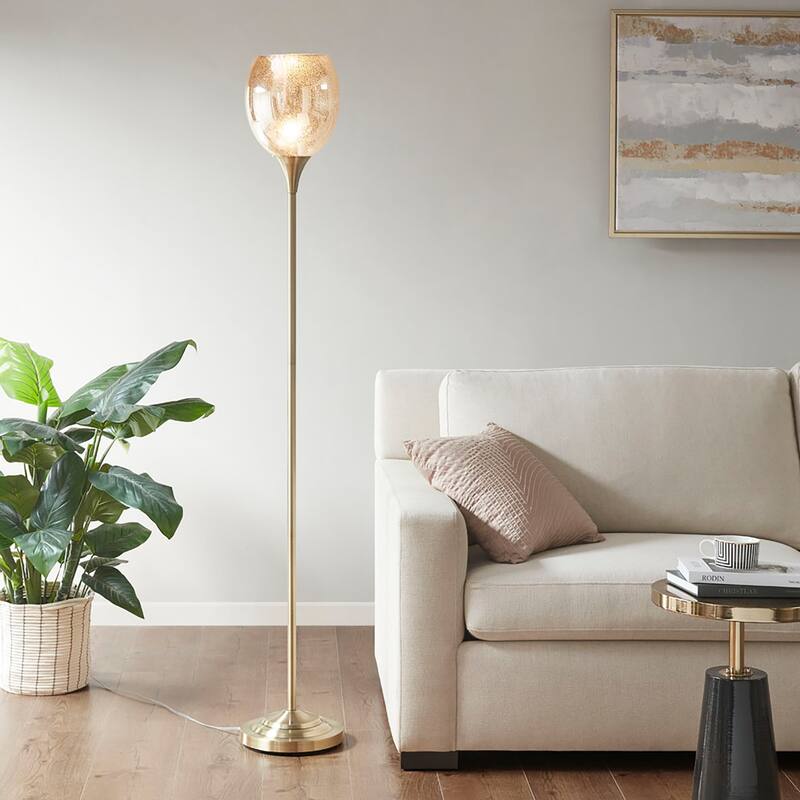 INK+IVY Bellow Uplight Floor Lamp with Mercury Glass Shade