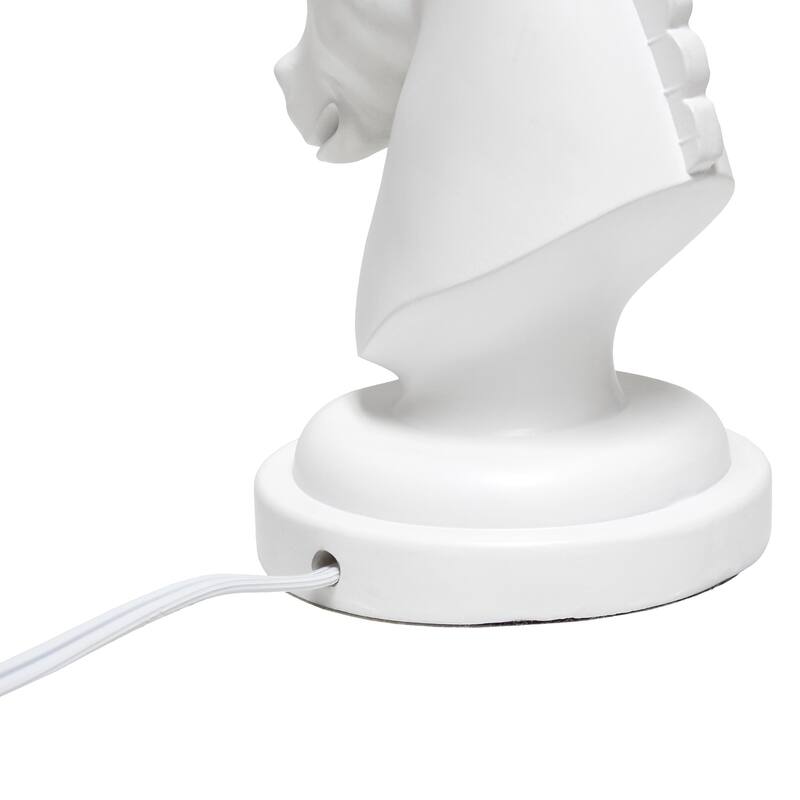 17.25 in. White Finish Table Lamp with White Shade, Desk Lamp for Writing and Computer Desks