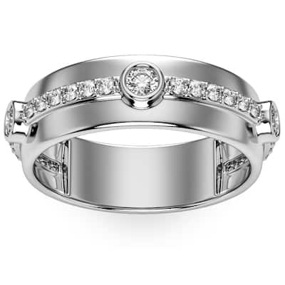 VS 5/8Ct Diamond Ring Men's Lab Grown 7mm Polished Wedding Band in 10k Gold