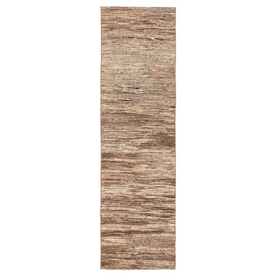 ECARPETGALLERY Flat-Weave Natural Brown Wool Tapestry Kilim - 2'7 x 9'2