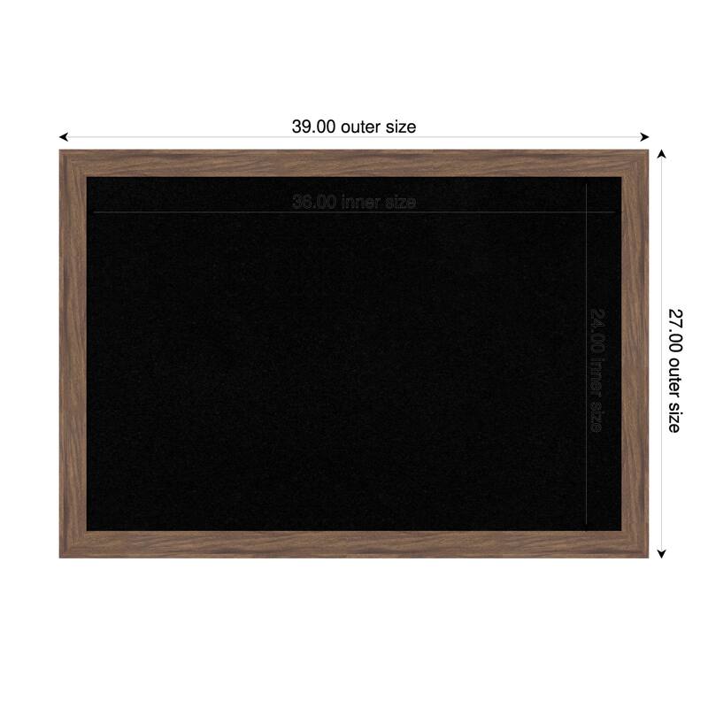 Pia Medium Brown Narrow Framed Cork Board - Bulletin Board, Organization Board, Pin Board - Black - 39 x 27 in