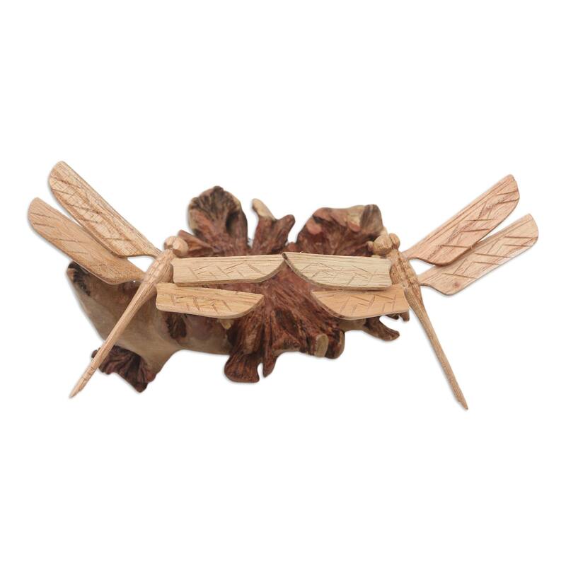 Novica Handmade Sweet Wings Wood Statuette