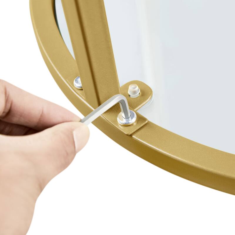 Yaheetech Round Accent Table Bedside Table with Metal Frame Glass Top