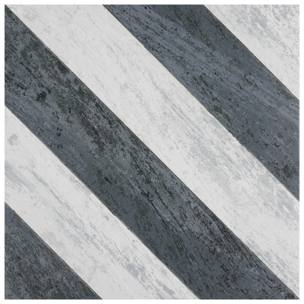 Merola Tile Cassis Sete Black 9-3/4" x 9-3/4" Porcelain Floor and Wall Tile