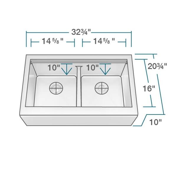 406LEDGEENS Double Bowl Stainless Steel Apron Workstation Sink