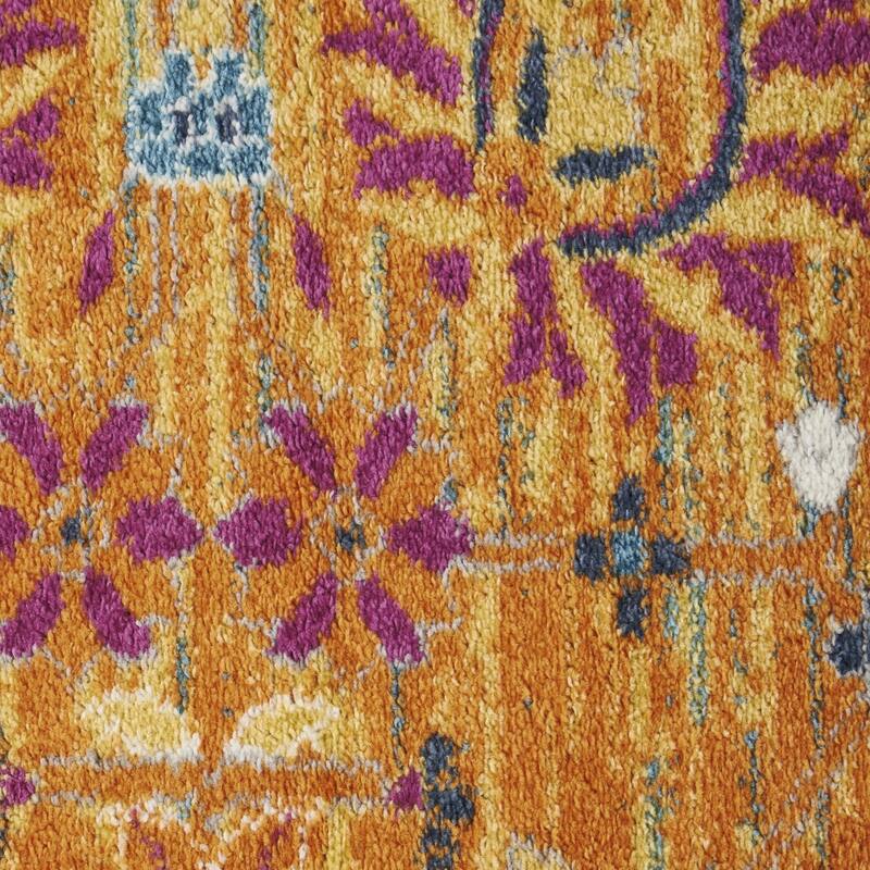 Roze Power Loomed Floral Area Rug By HomeRoots - 9' x 12'