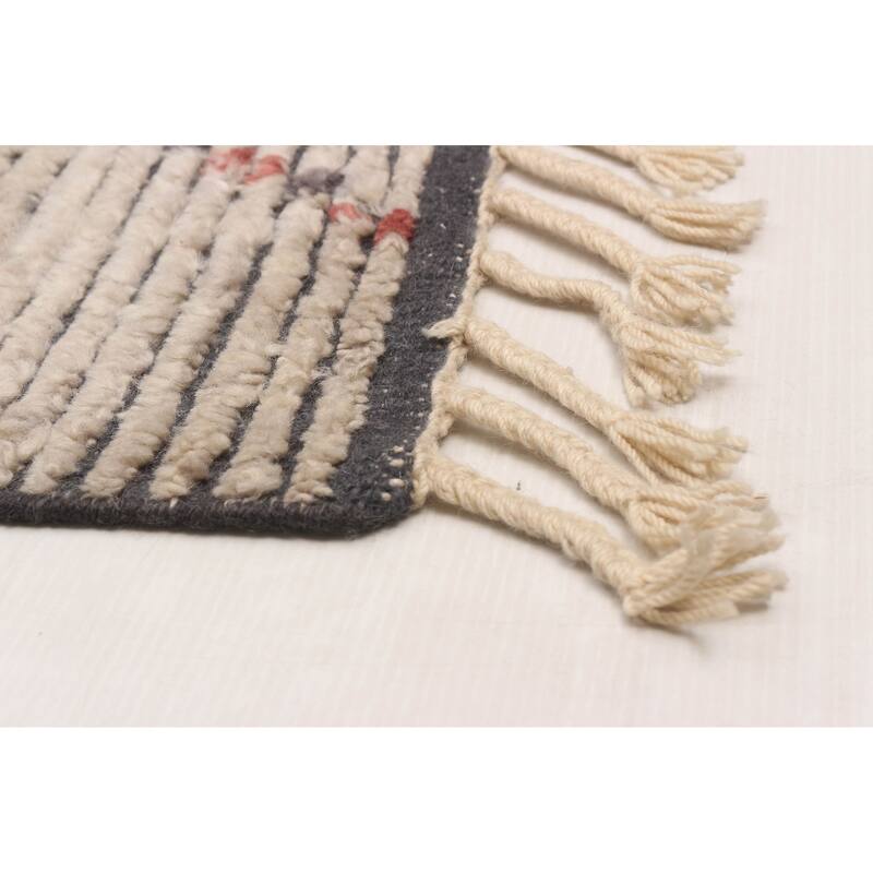 ECARPETGALLERY Hand-knotted Tangier Beige Wool Rug - 7'1 x 9'10