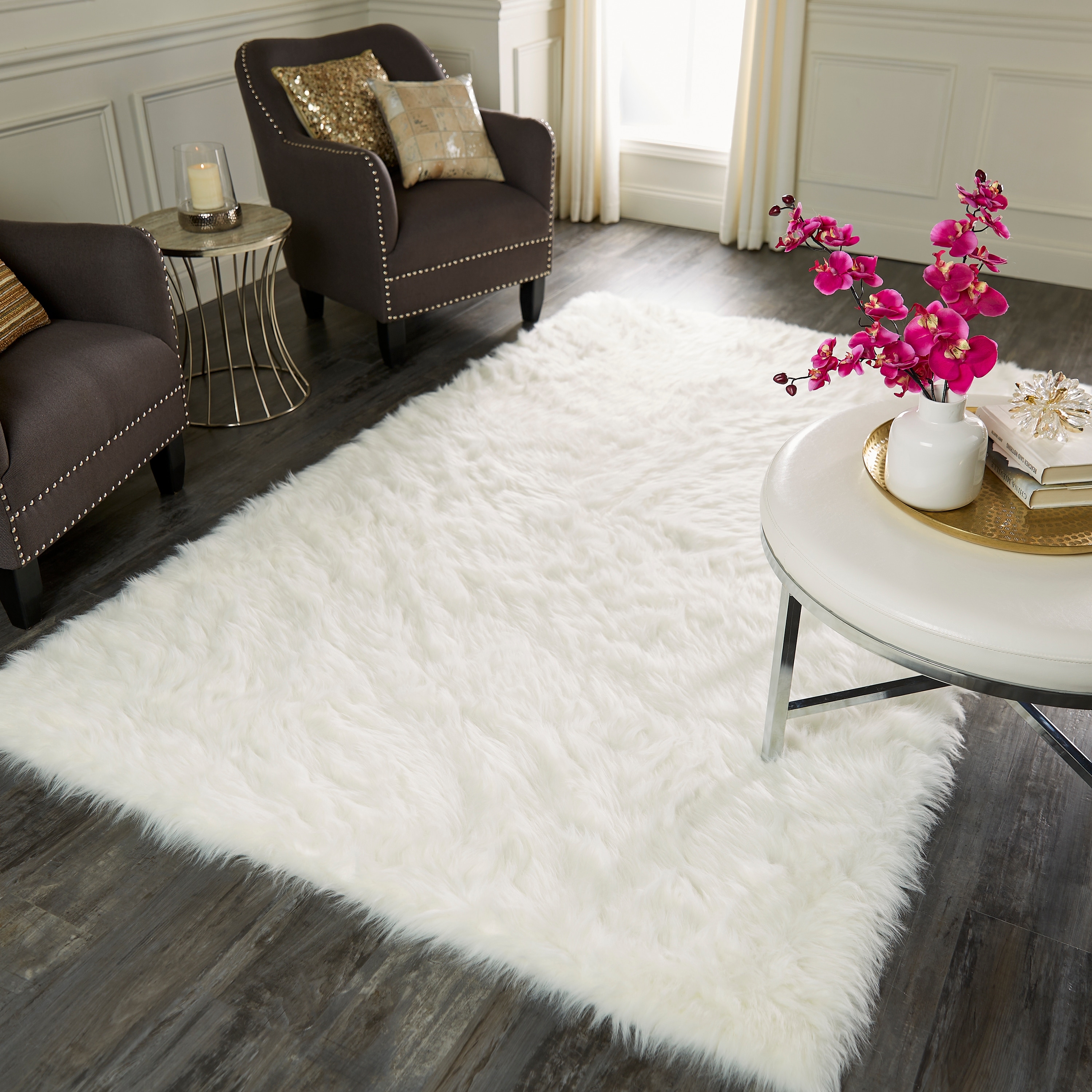 Shop Mohawk Faux Sheepskin White Area Rug On Sale Overstock