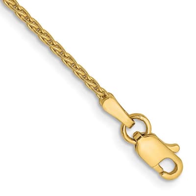 Curata 10k Yellow Gold 1.5mm Parisian Wheat Chain Bracelet