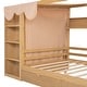 preview thumbnail 8 of 23, Full Size Wood House Bed with Two Drawers,Shlves and Small Wardrobe