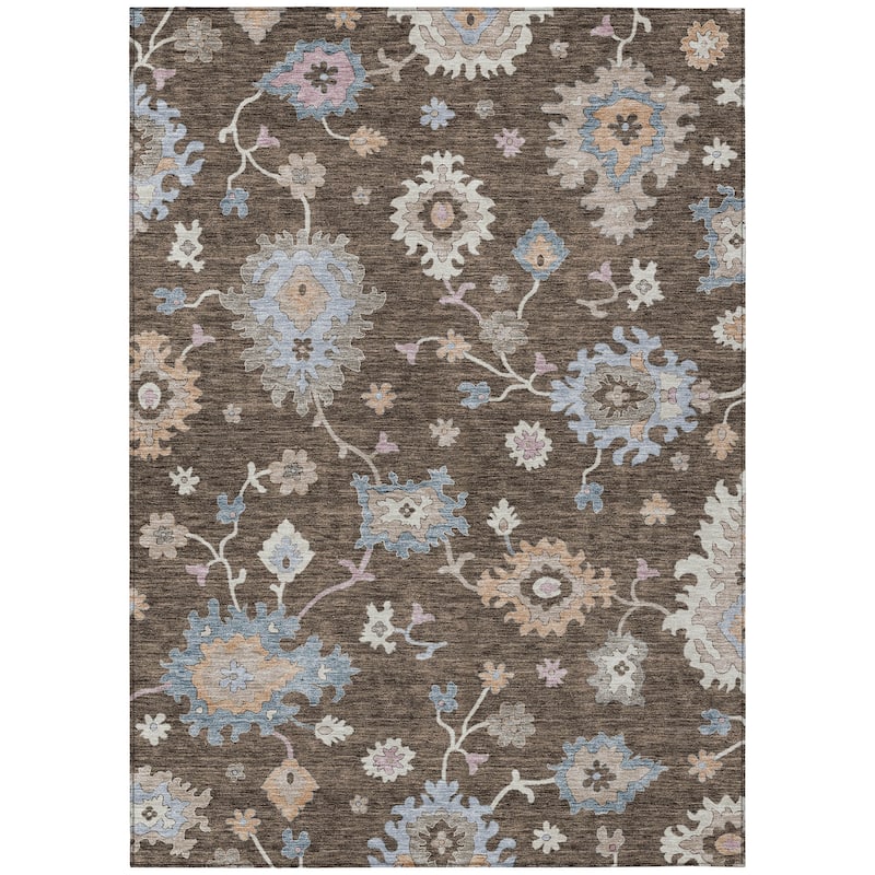 Machine Washable Indoor/ Outdoor Traditional Persian Chantille Rug