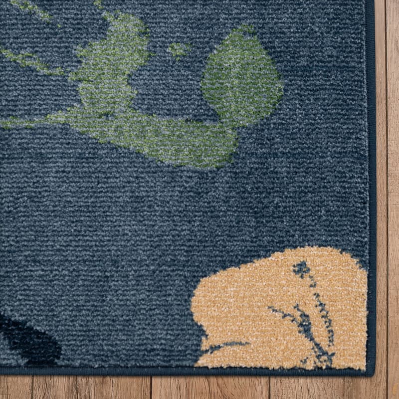 Orian Rugs Playroom Handprints Blue Stain Resistant Kids Area Rug