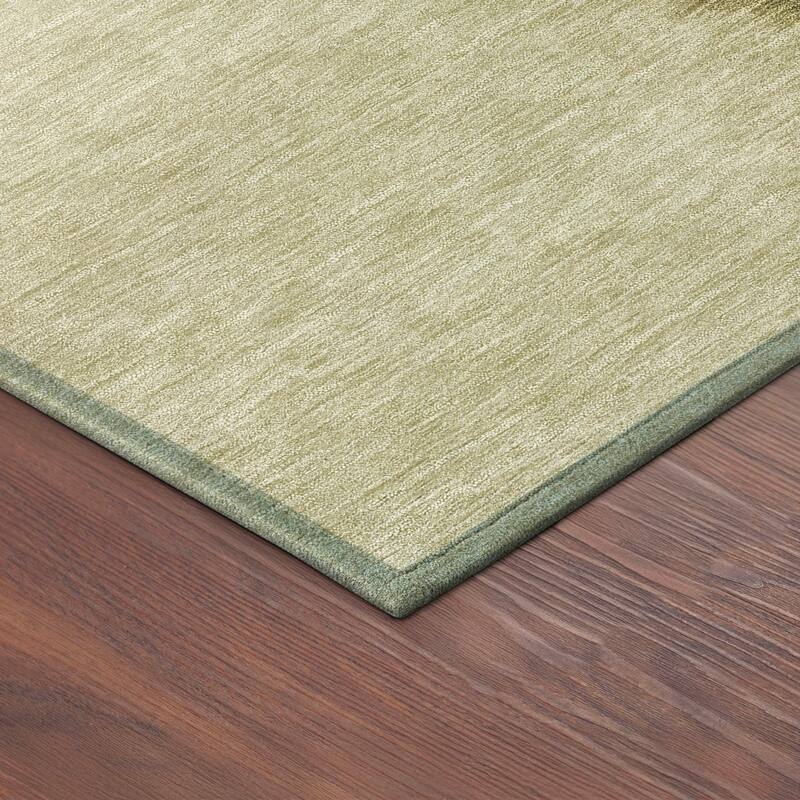 Machine Washable Indoor/ Outdoor Modern Landscape Chantille Rug
