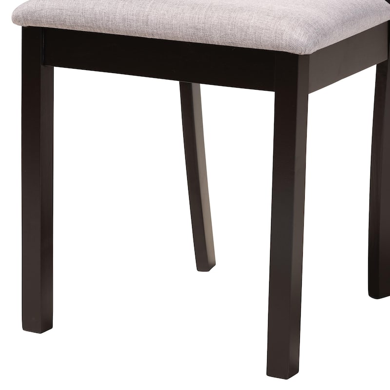 Luise Modern and Contemporary 5-Piece Wood Dining Set-Grey/Dark Brown