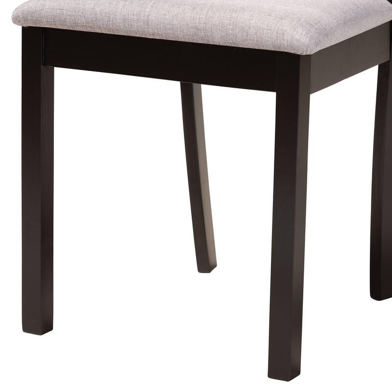 Sylvia Modern Grey Fabric and Dark Brown Finished Wood 7-Piece Dining Set