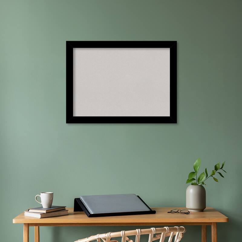 Basic Narrow Wood Framed Grey Corkboard Bulletin Board