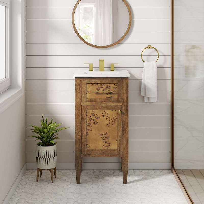 Elysian Bathroom Vanity Basin Included - White Brown - 18"