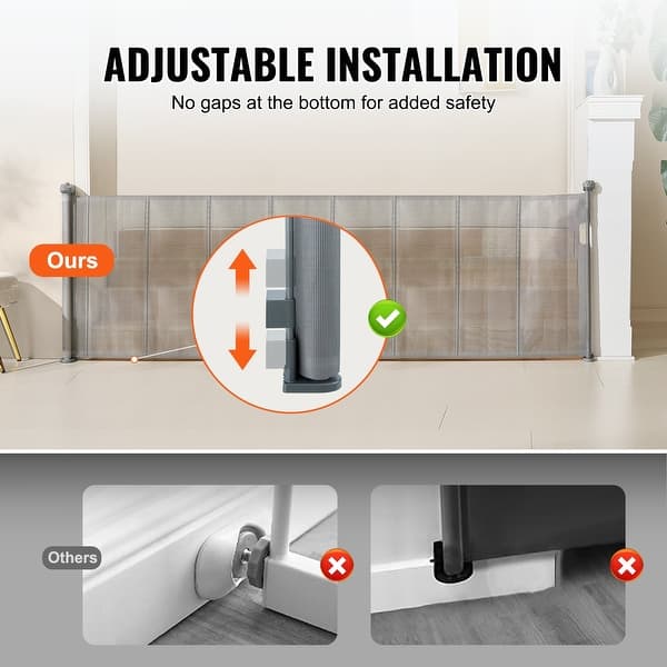 dimension image slide 7 of 9, Mesh Foldable Wide Retractable Baby Gate Suitable for Playrooms Kitchens Or Hallways