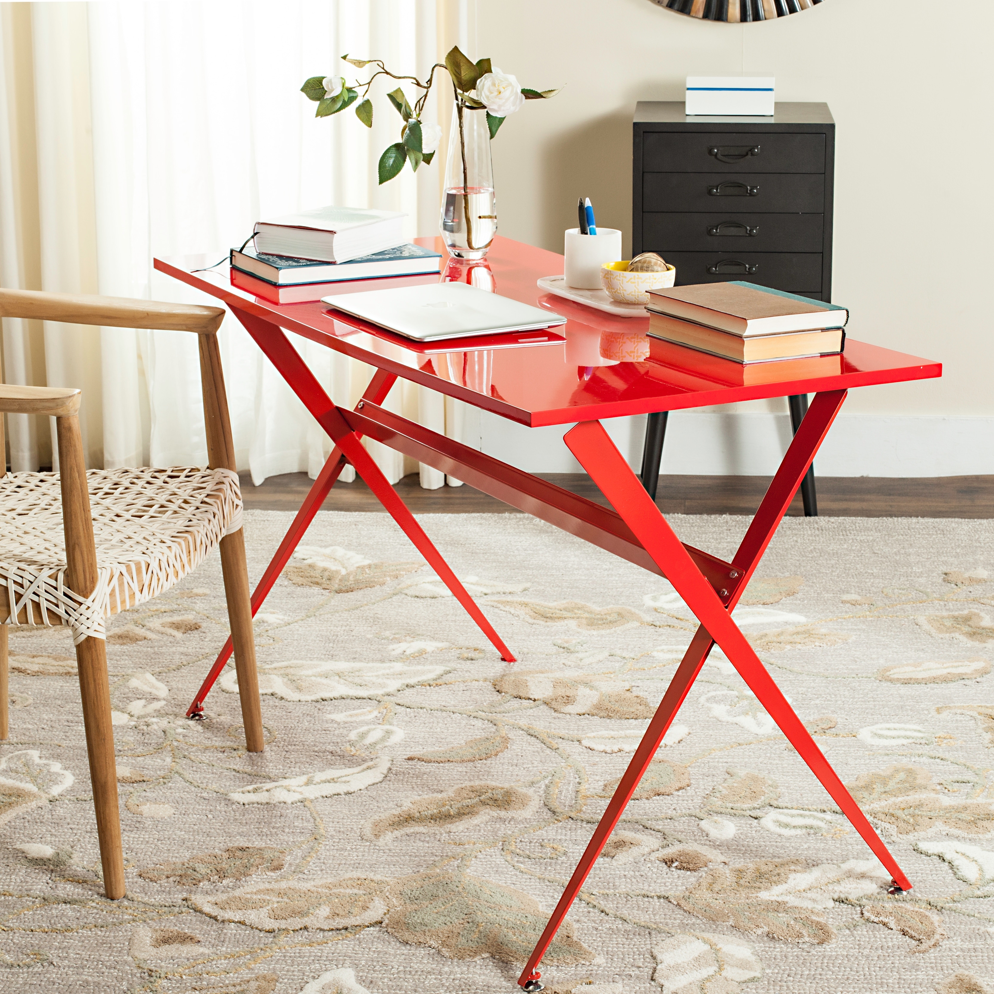 SAFAVIEH Mid-Century Modern Chapman Red Desk