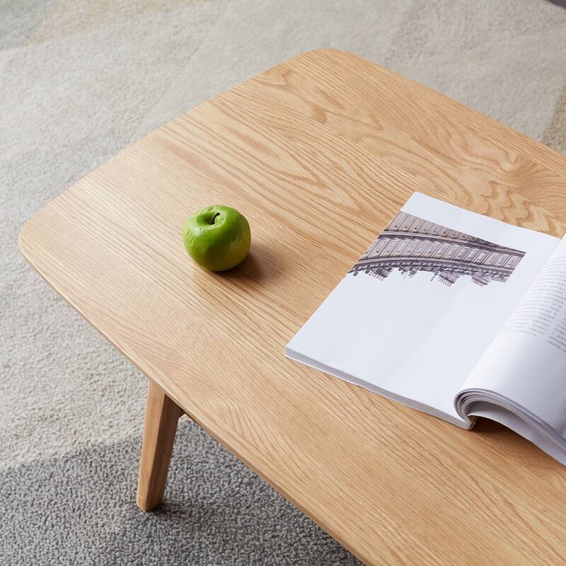 Christopher Knight Home - Hudson Solid Oak Coffee Table with Storage Shelf for Living Room & Home Office