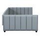 preview thumbnail 12 of 13, Queen Size & Twin XL Size Upholstered Platform Bed, PU Leather Mother & Child Bed, Convertible for Two Separate Beds, Gray